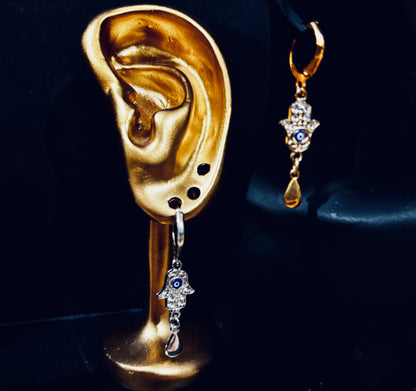 "Protective Hand – Eye & Light" Earrings