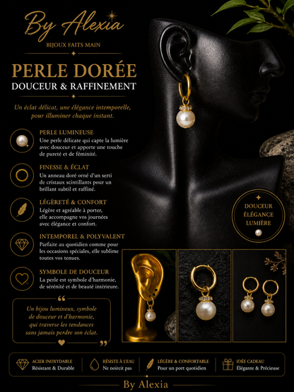 "Golden Pearl – Softness & Refinement" Earrings