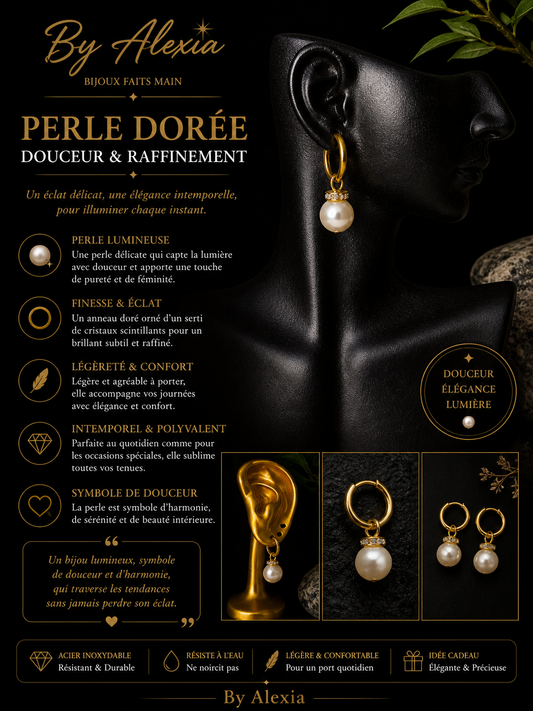 "Golden Pearl – Softness & Refinement" Earrings