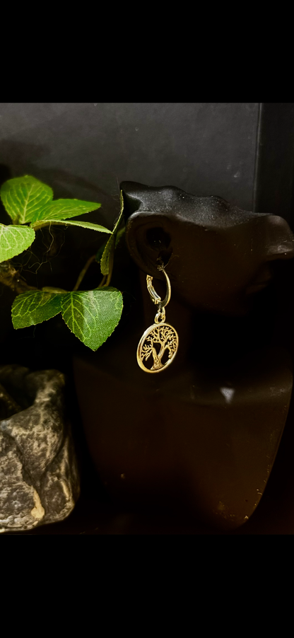 Anneaux dorée « Arbre de Vie » – Ancrage & Harmonie 