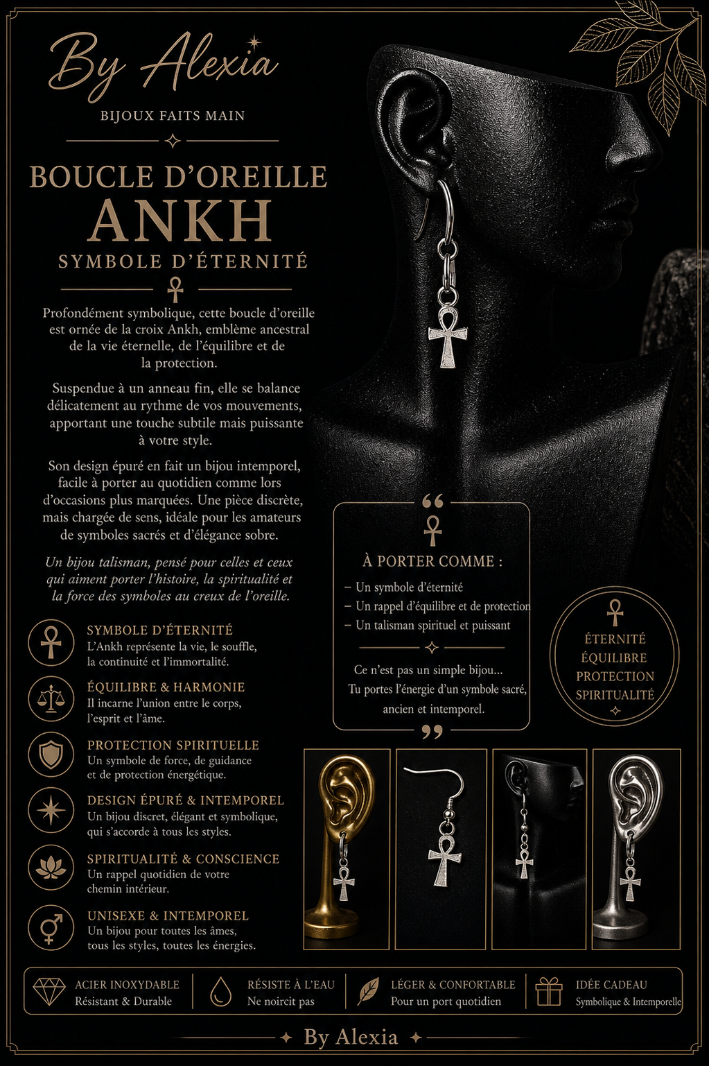 Anneaux « Ankh – Symbole d’Éternité »