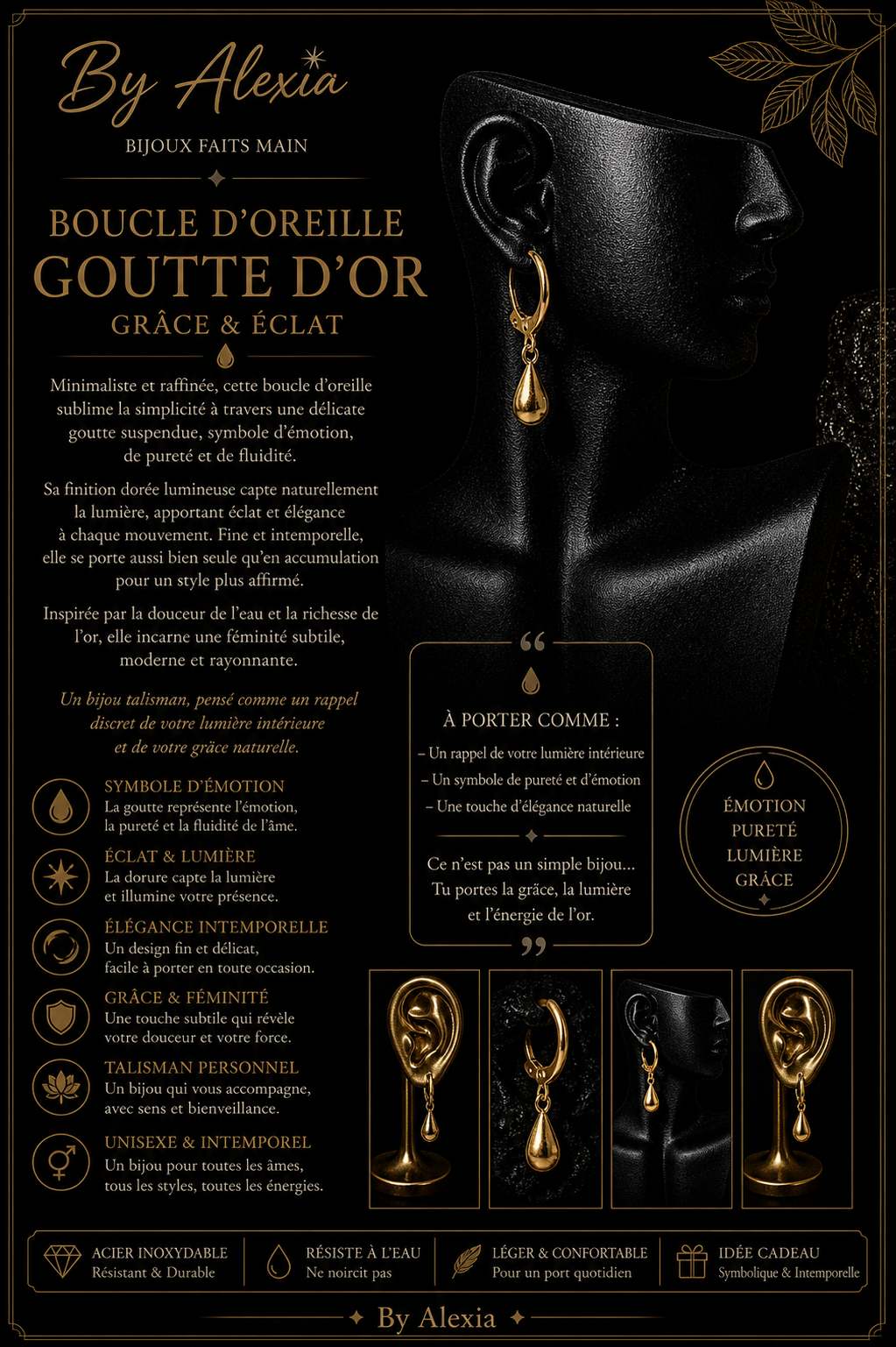 Dangling Gold Drop Earrings – Grace & Radiance
