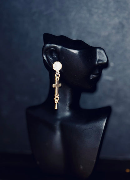 "Rebel Elegance" Cross Earrings